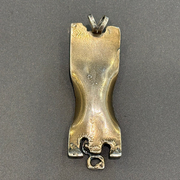 Vintage Brutalistischer Design Anhänger Silber von Burkhard und Monika Oly