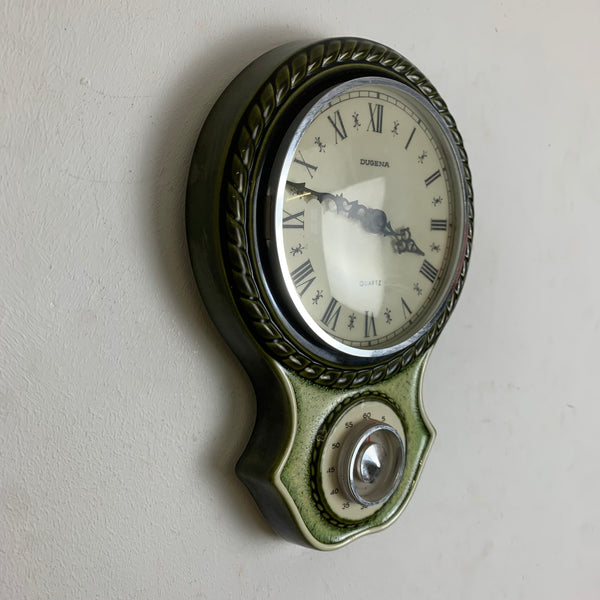 Vintage Keramik Wanduhr von Dugena