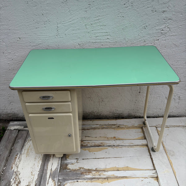 Vintage Metall Arzt Schreibtisch