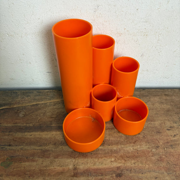 Vintage Stifthalter Utensilo orange