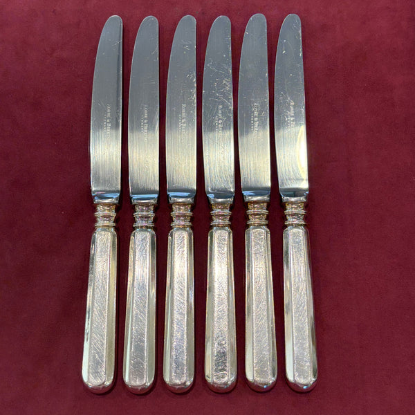 6 Tafelmesser Alt-Spaten 150er Silber Auflage von Robbe Berking