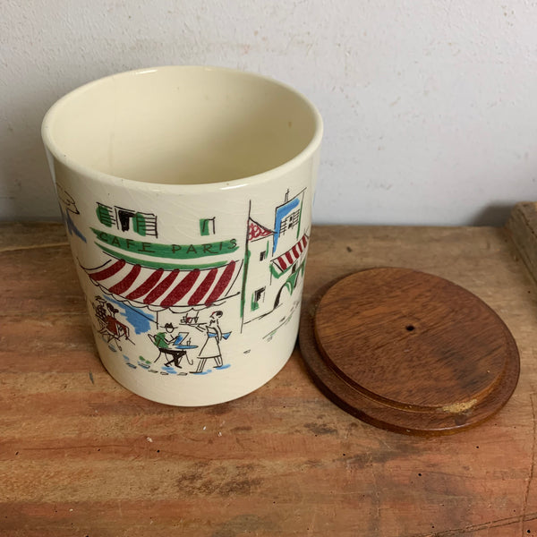 Mid Century Keramik Deckeldose Paris