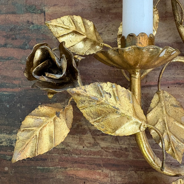 Vintage Florentiner Wand Kerzenleuchter