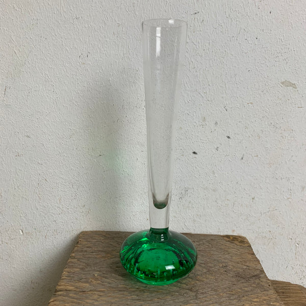 Orchideenvase Solifleurvase Stangenvase Kugelfuß mit Bubbles grün