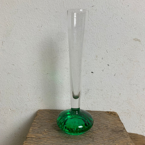 Orchideenvase Solifleurvase Stangenvase Kugelfuß mit Bubbles grün