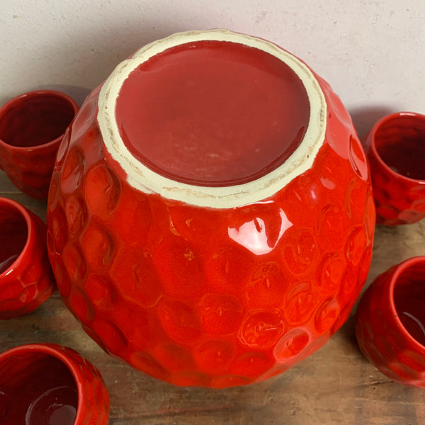 Vintage Keramik Bowle Service Erdbeere