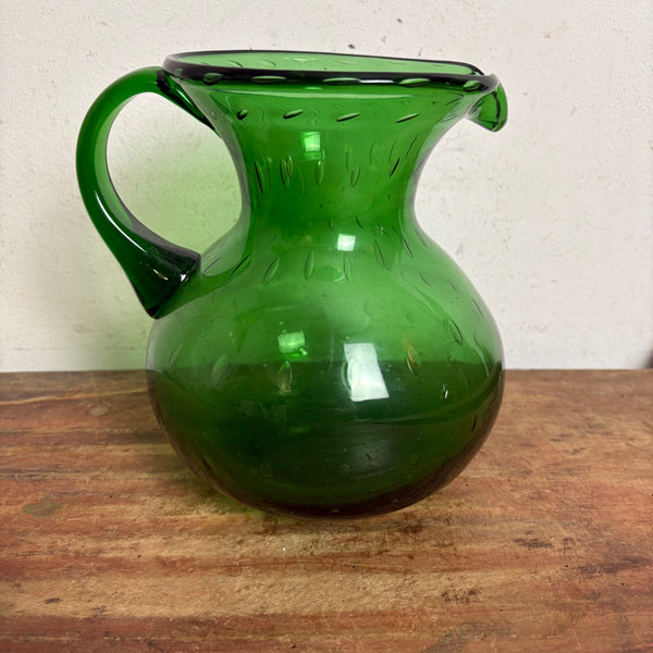 Grüner vintage Murano Empoli Verde Krug mit Bubble