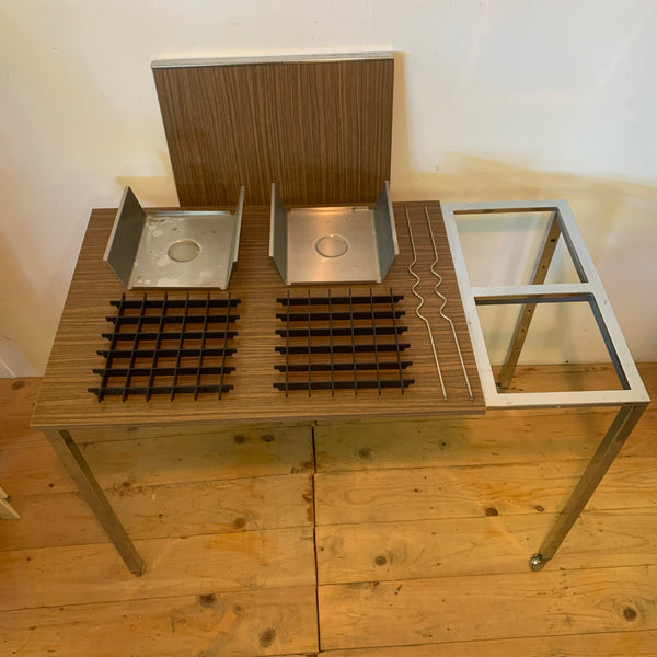 Vintage Servierwagen mit warmhalte Platten von Bremshey