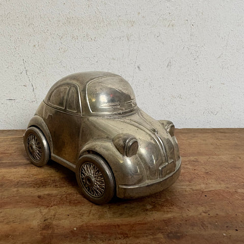 Vintage versilberte VW Käfer Spardose