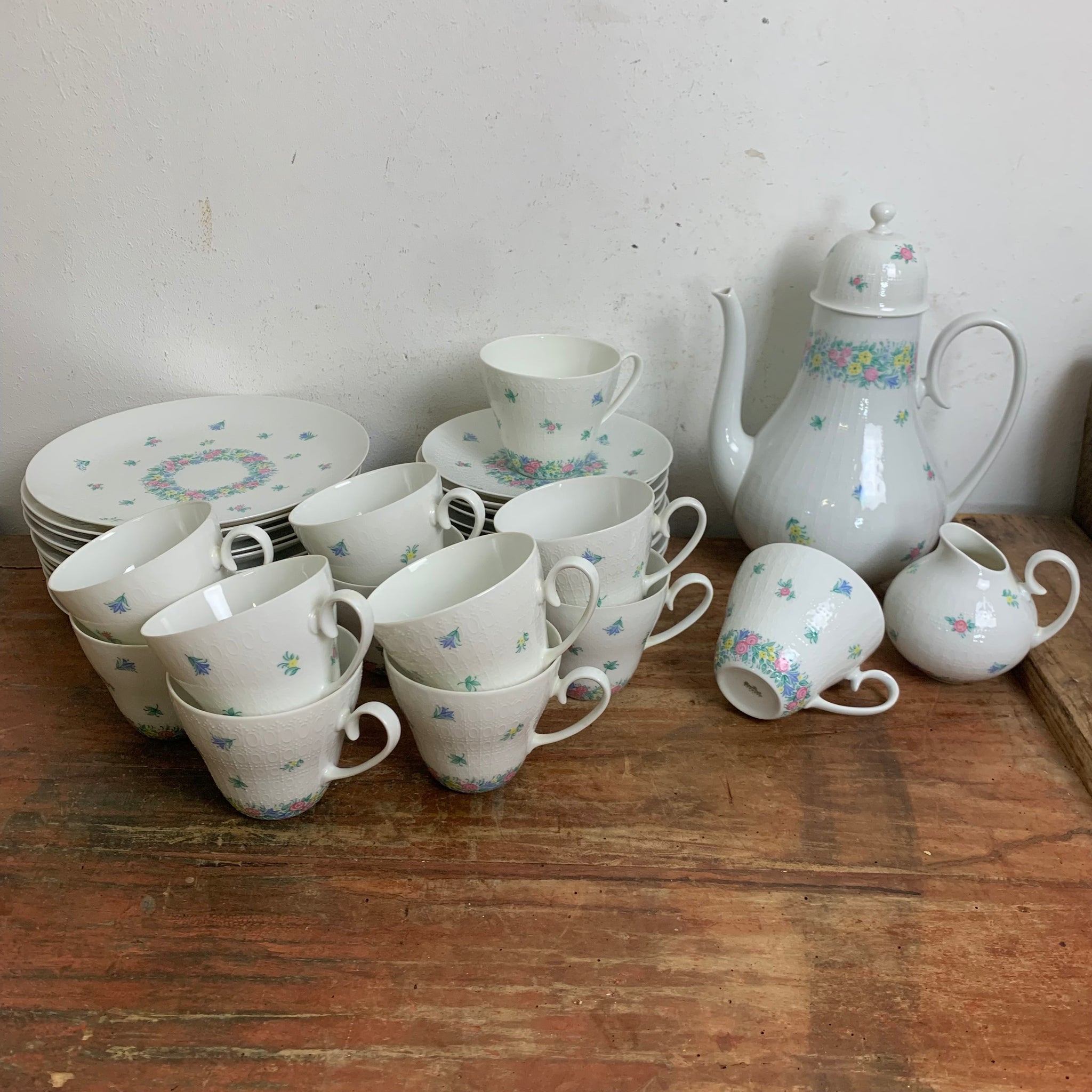 Vintage Kaffeeservice Romanze bunt Blumen von Björn Wiinblad für Rosenthal