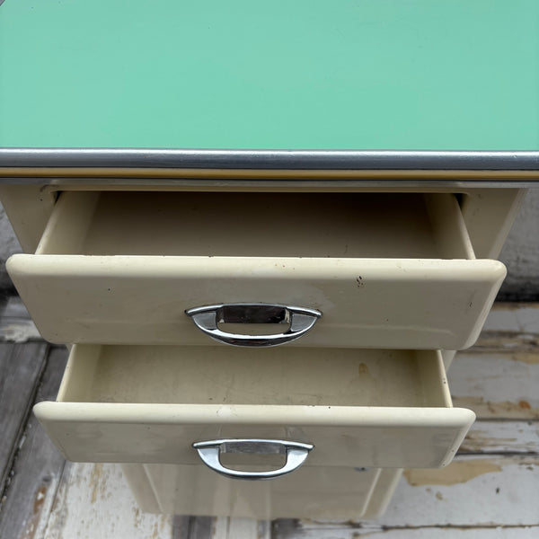 Vintage Metall Arzt Schreibtisch