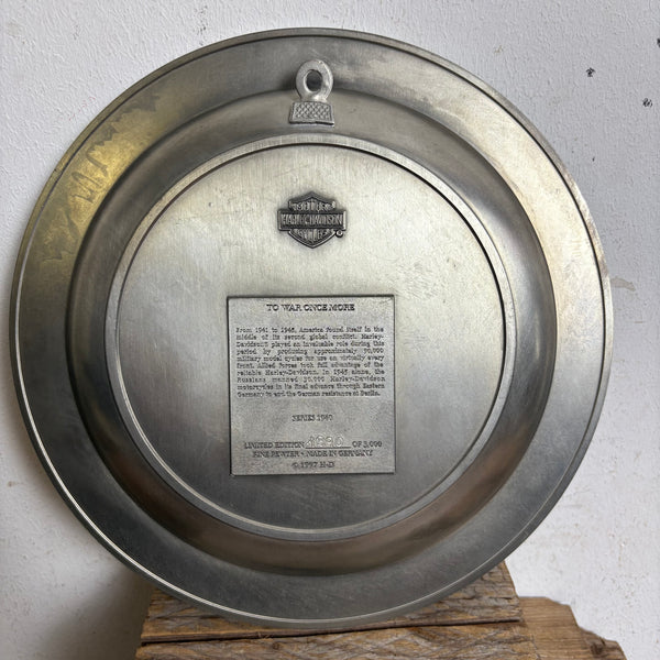 Vintage Sammel Zinn Teller Harley Davidson