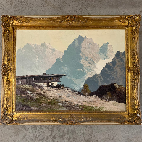 Ölgemälde Einsamer Gebirgshof von Georg Arnold-Graboné