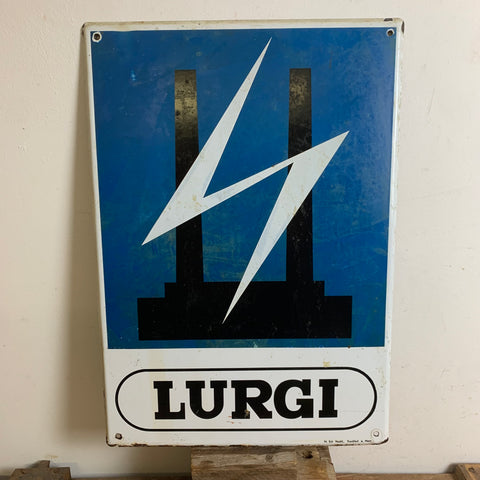 Vintage Emaille Schild Lurgi Industrie