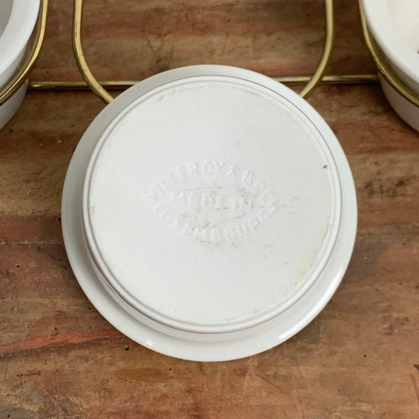 Vintage Mid Century Feinkostnäpfchen mit Metallgestell von Villeroy und Boch