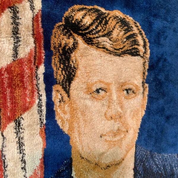Vintage Wandteppich John F. Kennedy