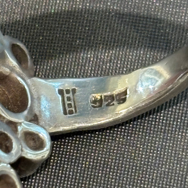 Vintage Brutalistischer Design Silber Ring