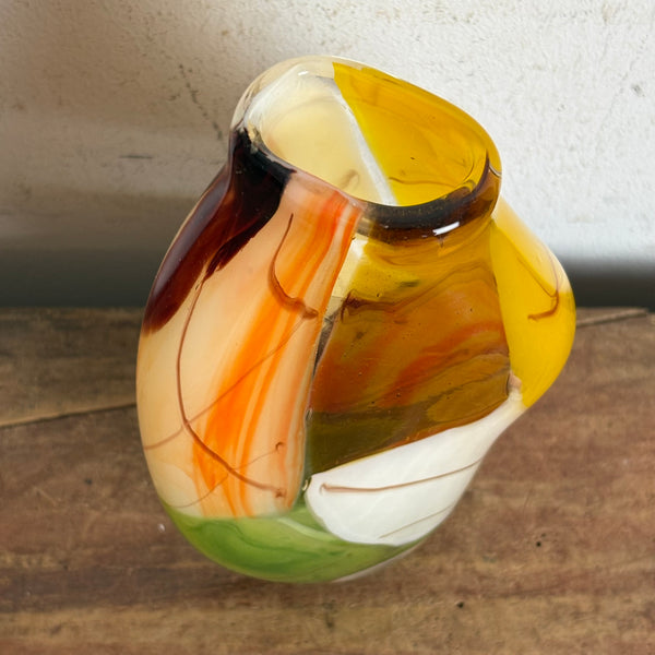 Vintage Mid Century Glas Vase Mdina Malta