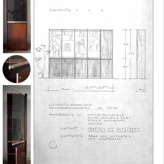 Vintage Elementschrankwand von Rudolf Glatzel für WK Möbel