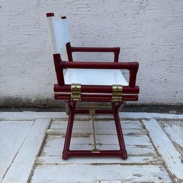 Zwei Vintage Director's X-Chair von Leonard Linden, John McGuire und Elinor McGuire für die McGuire Furniture Company