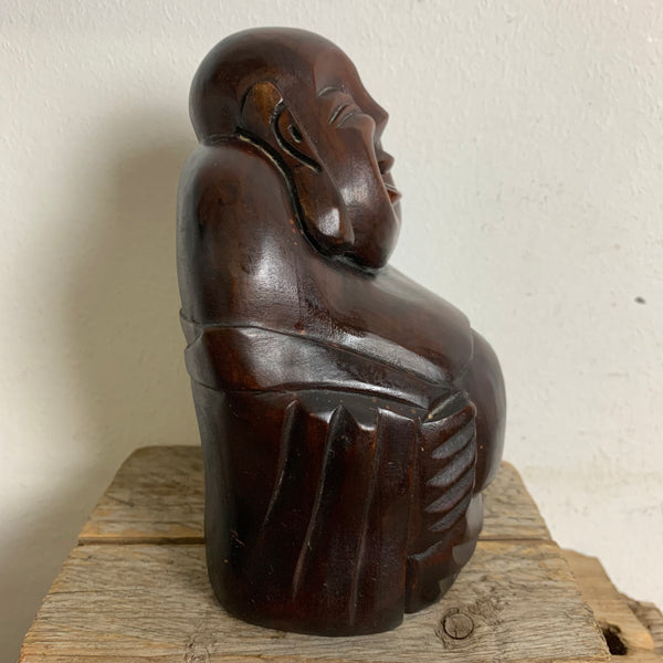 Mid Century Happy Buddha Figur aus Holz