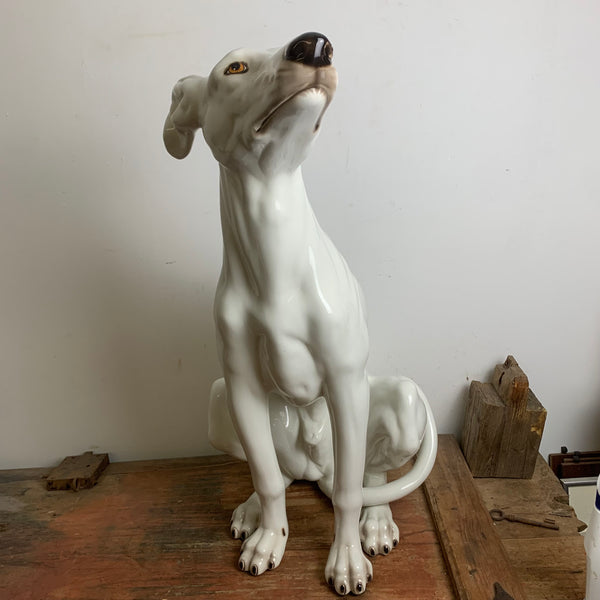 Vintage Hunde Skulptur Whippet Windhund