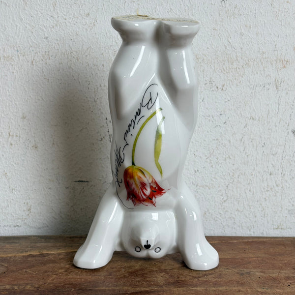 Vintage Porzellan Figur Buddy-Bär von KPM Zeptermarke Berliner Pflanze