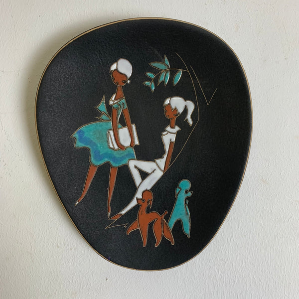 Keramik von Ruscha Frauen mit Pudeln