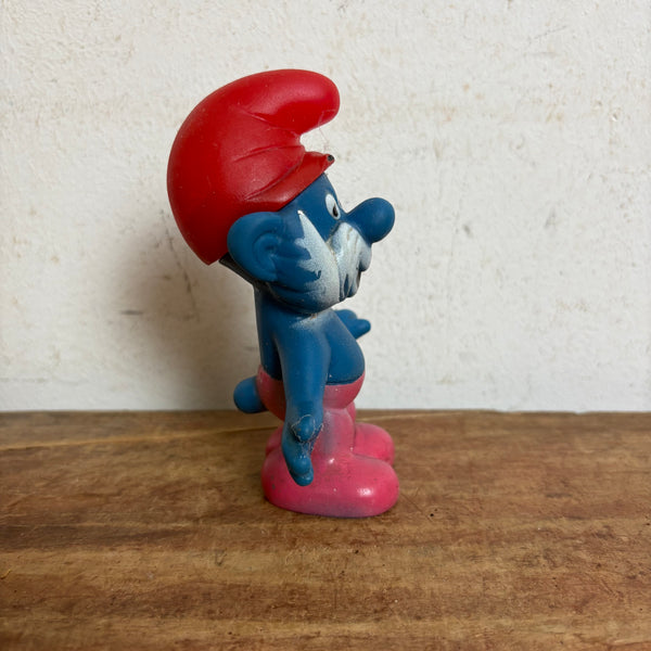 Vintage große Papa Schlumpf Quitsch Figur von Peyo