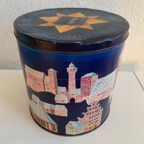 Vintage große seltene Blechdose Ein Weihnachtsgruß aus dem Hause Grundig