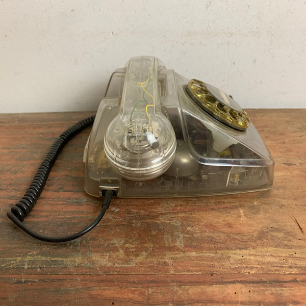 Vintage transparentes Wählscheiben Telefon