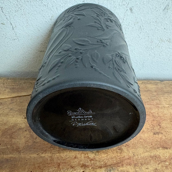 Vintage Porzellan Vase schwarz von Björn Wiinblad für Rosenthal