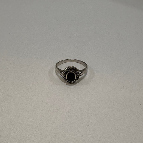 Art Deco Sterling Silber Ring mit Onix