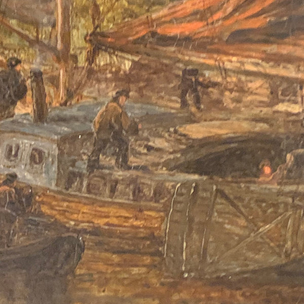 Ölgemälde Abendstimmung im Hafen von Rotterdam von Henry Dawson
