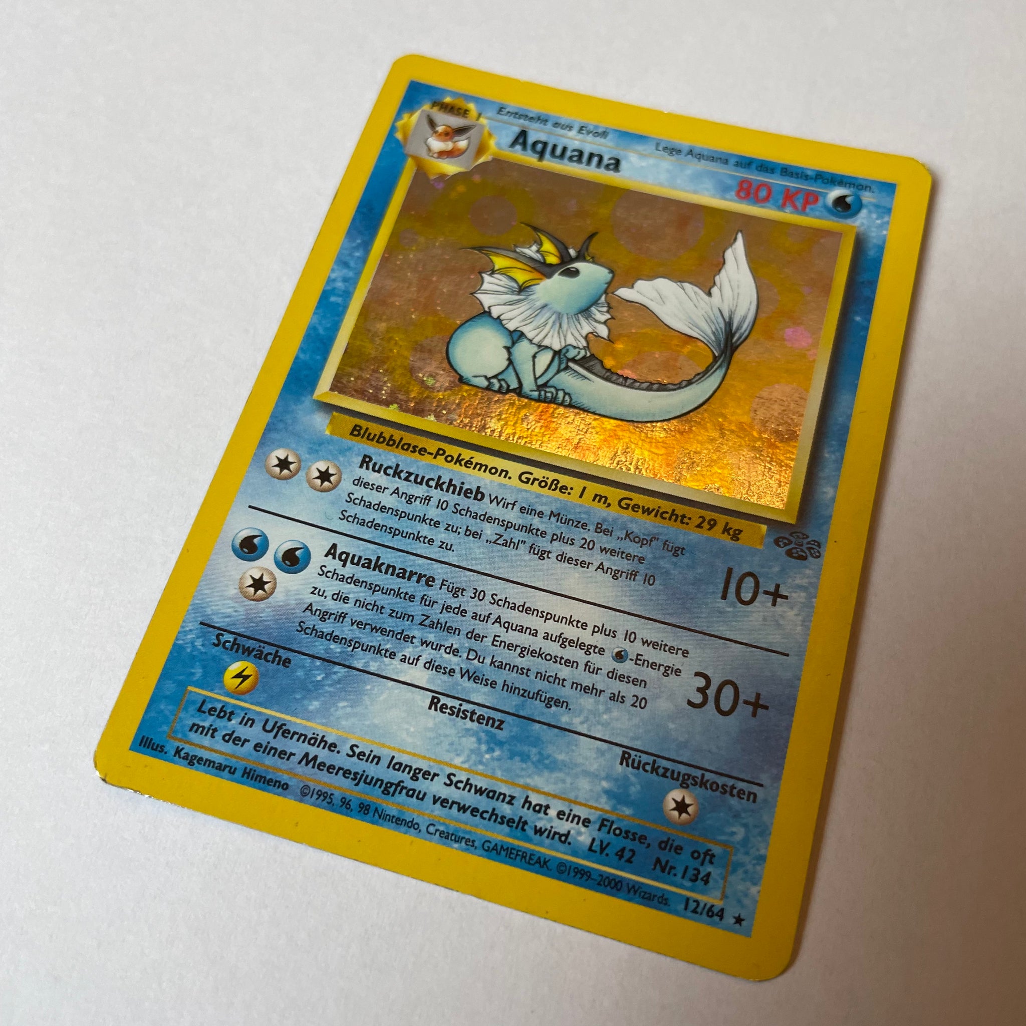 Aquana 12/64 Holo - Pokmon Card  Trdelfuchs Vintage Shop