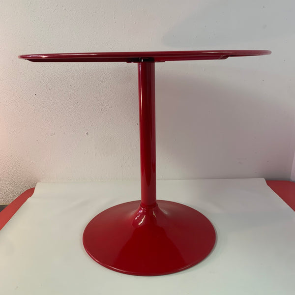 Vintage roter Metall Tulpenfuß Tisch