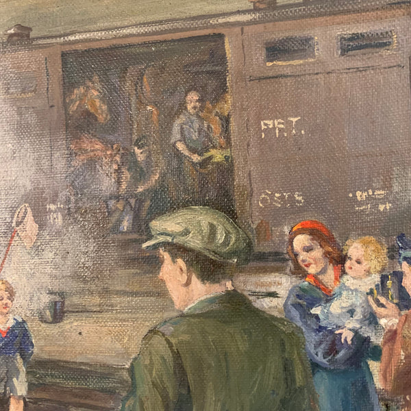 Ölgemälde Die Ankunft des Orientexpress von Alexander Pawlowitz