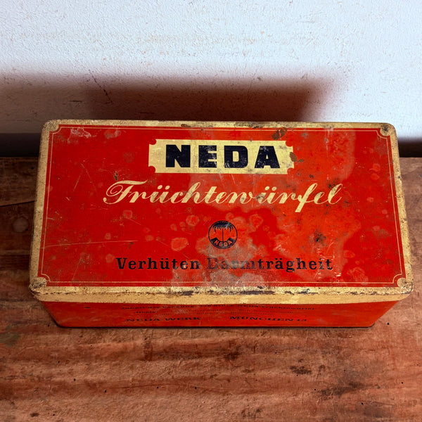 Vintage Blechdose NEDA Früchtewürfel