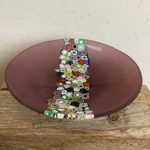 Vintage Millefiori Glasschale von Ragazzi und Co. Murano