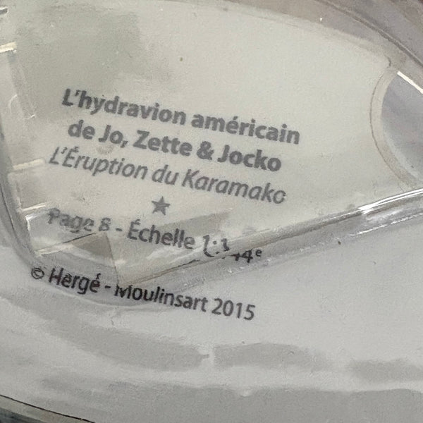 Modell Figur und Buch Tim und Struppi Das amerikanisches Wasserflugzeug Jo, Zette & Jocko mit Pilot aus Der Ausbruch des Karamako