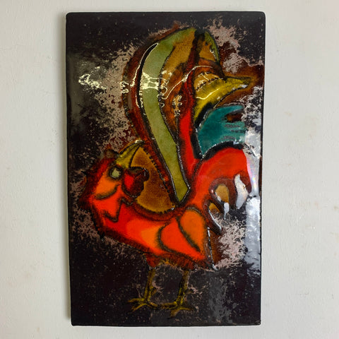 Fat Lava Künstler Wandkeramik Rooster von Ruscha 774