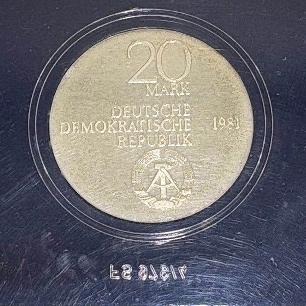 Münze DDR 20 Mark Freiherr vom Stein 1981 PP original und verplombt