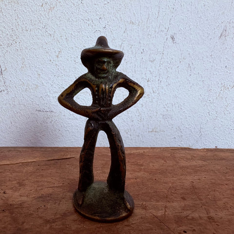Vintage Bronze Skulptur Cowboy Figur im Stil von Walter Bosse