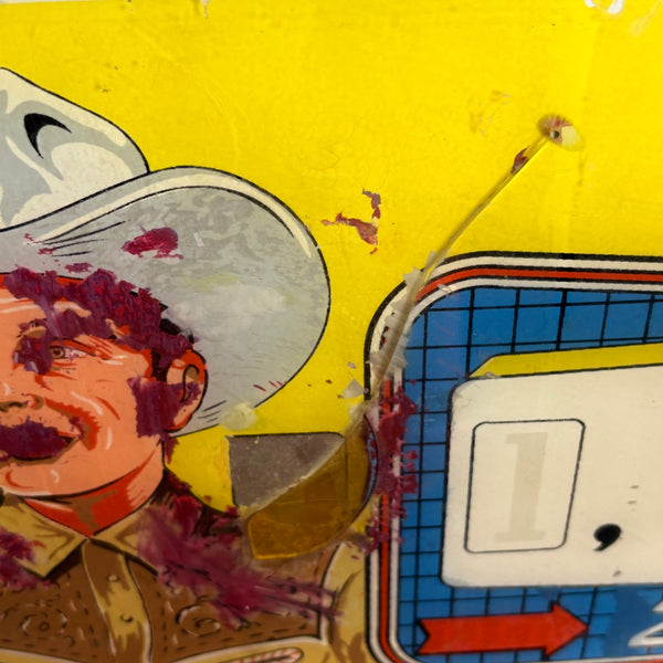 Vintage Pinball Backglass Flipperscheibe Gottlieb Texan