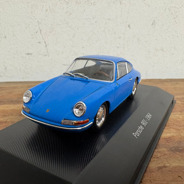 Automodell blauer Porsche 901 Baujahr 1964 von Atlas