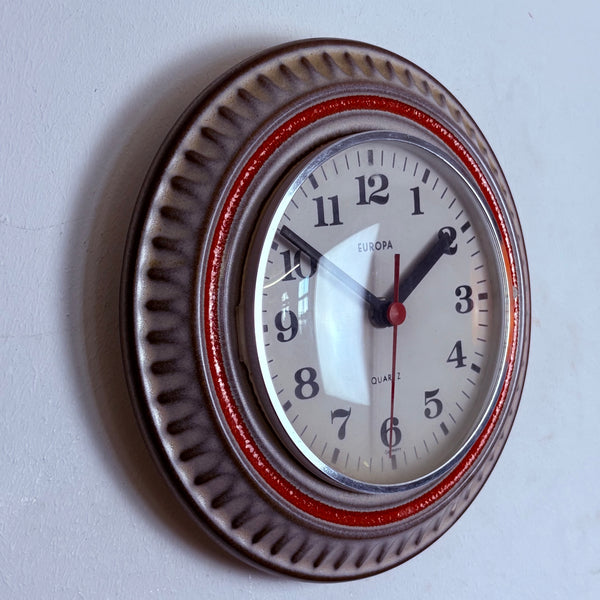 Vintage Keramik Wanduhr von Europa