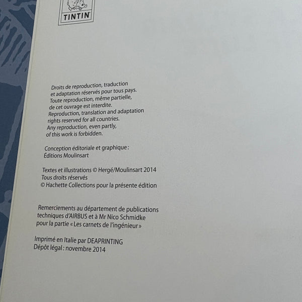 Modell Figur und Buch Tim und Struppi das Syldavisches Flugzeug mit Kapitän Haddock
aus Ziel Mond
