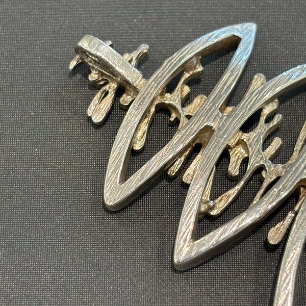 Vintage Abstrakter Design Anhänger Silber