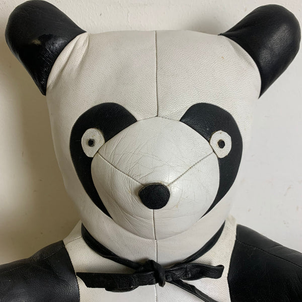 Vintage Panda Bär aus Leder