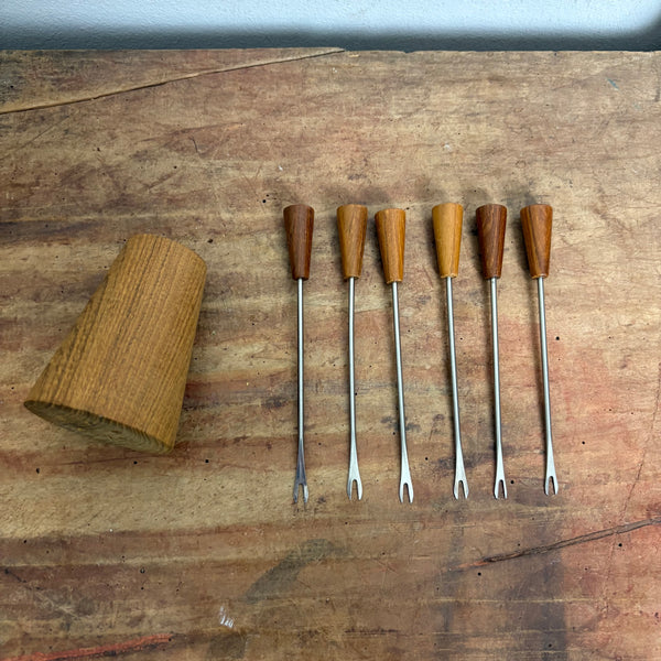 Vintage Teakholz Party Spieße dänisches Design